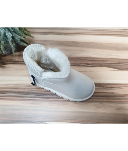 Детские зимние угги экокожа бежевые для девочек