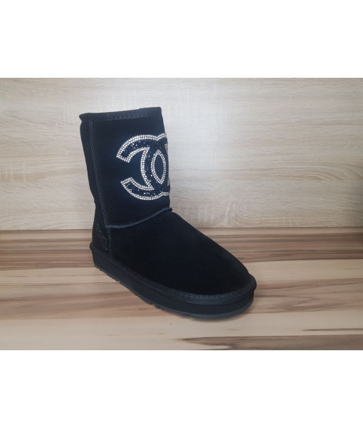 Угги чёрные "Chanel" чёрный задник