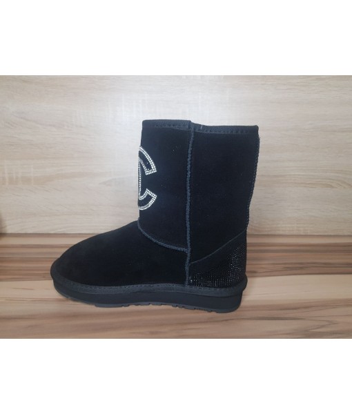 Угги чёрные "Chanel" чёрный задник